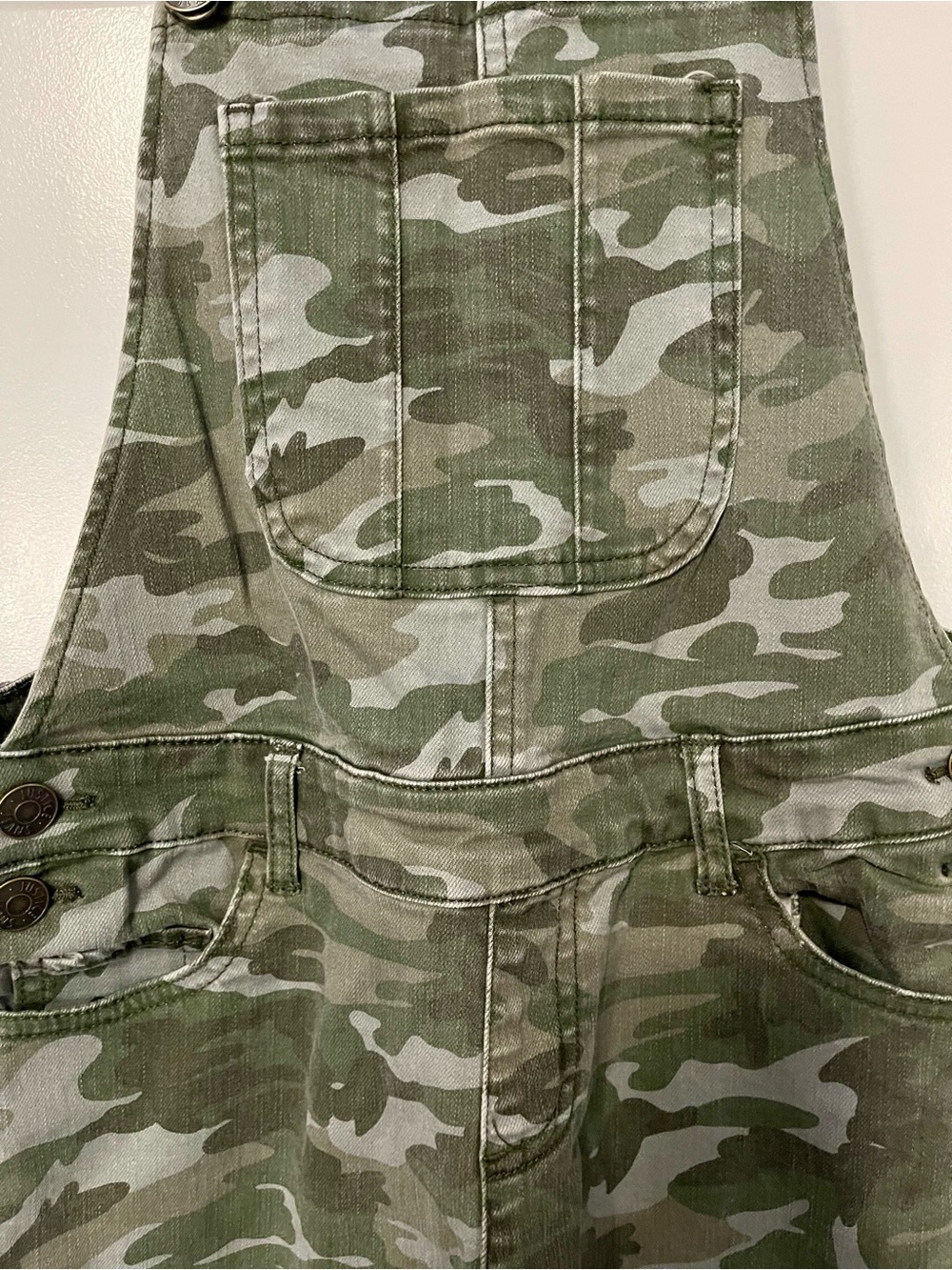 Justice - Girls Green Camo Overalls - Size 14 - Picture 2 of 5